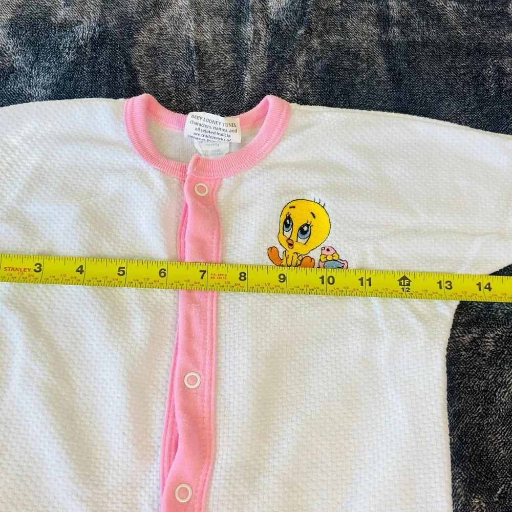 VTG Baby Acme Looney Tunes‎ Tweety One Piece Romper Sleeper Outfit 90s 00s Y2k L